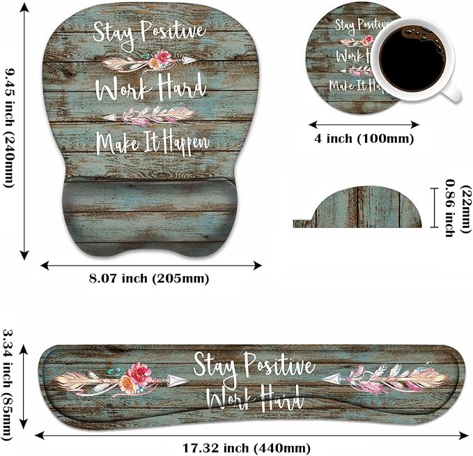 Mouse Pad Wrist Support and Keyboard Wrist Rest Set - Image 2