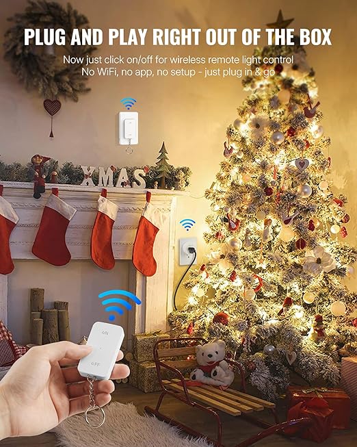 WILAWELS Remote Control Outlet Wireless Wall Mounted Light Switch, Wireless On - Image 5