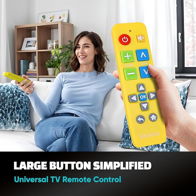 EZclicker Plus Big Button Universal TV Remote Simple Easy to Use, Works - Image 2