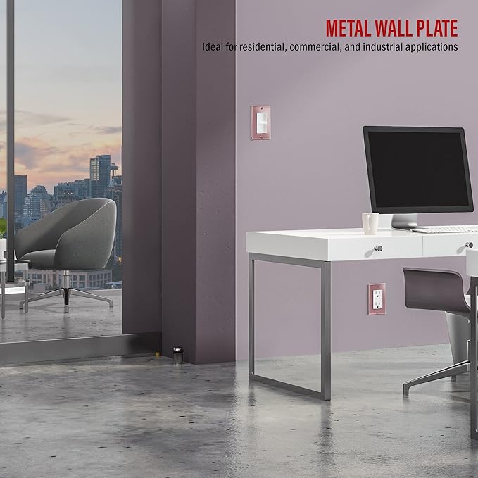 ENERLITES Decorator Switch Metal Wall Plate, Stainless Steel Outlet Cover - Image 2