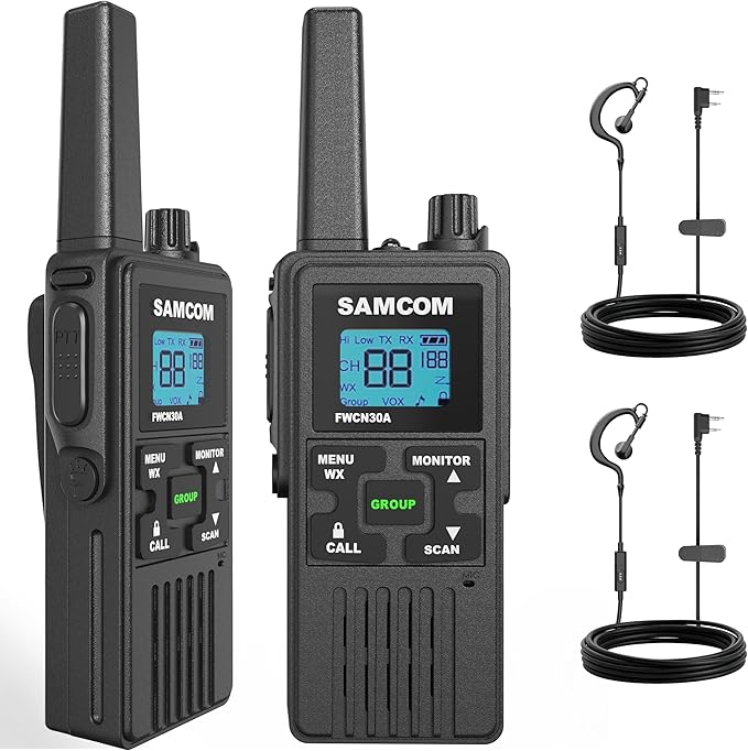 SAMCOM Walkie Talkies for Adults Long Range Rechargeable 2 Pack FWCN30A 2 Way by SAMCOM