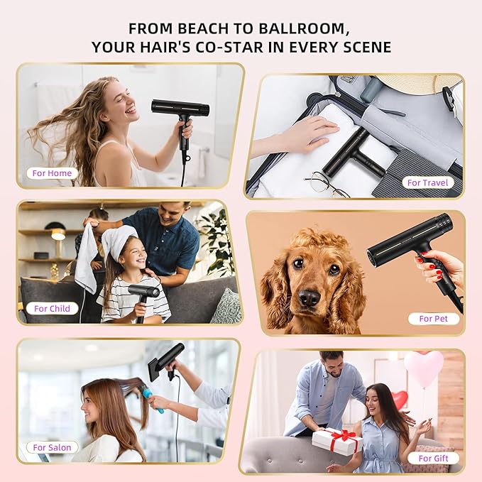 Prastiny Hair Dryer with Diffuser: Professional High Speed Quiet Ionic Blow - Image 8