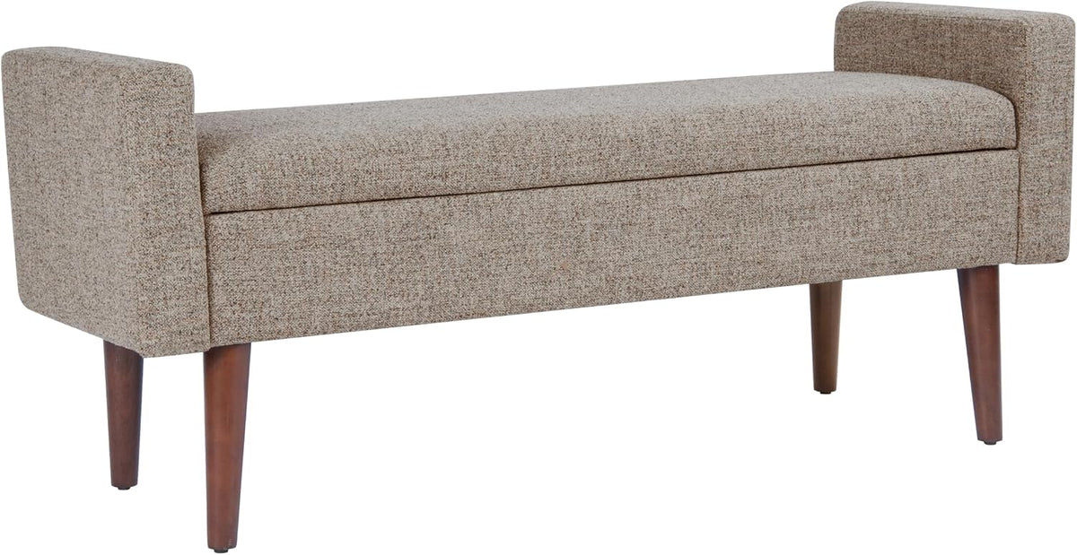 homepop fulton 48" storage bench - midtone gray, main product view