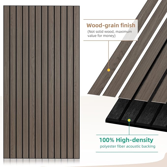 AUTORIFIC Wood Veneer Sound Panels, 10 Pack 47.2”x23.6” Wall Panels, Decorative - Image 3