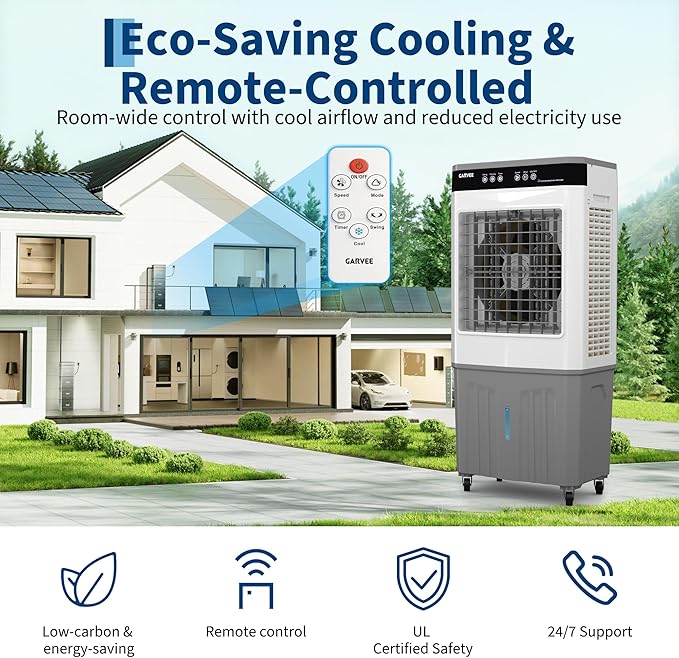 11.6 Gal Portable Evaporative Air Cooler, 3500 CFM cooler - Image 5