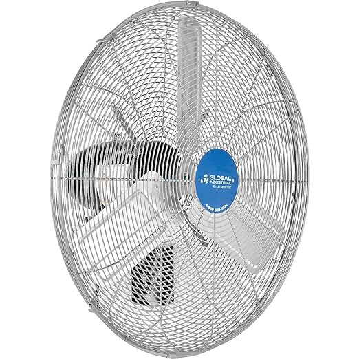 Global Industrial Deluxe Wall Mount Fan, Fixed and Oscillating Head, 3 Speed - Image 3