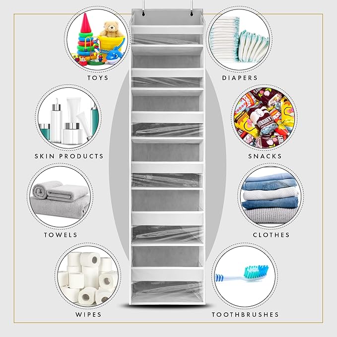 HOMELUX THEORY UPGRADED 6 Tiers Over The Door Organizer Hanging - Image 8