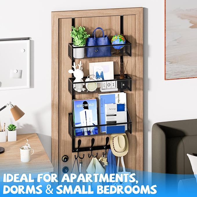 Kaiferty Over The Door Hooks Organizer, Coat Rack Over The Door Storage Hanger - Image 7