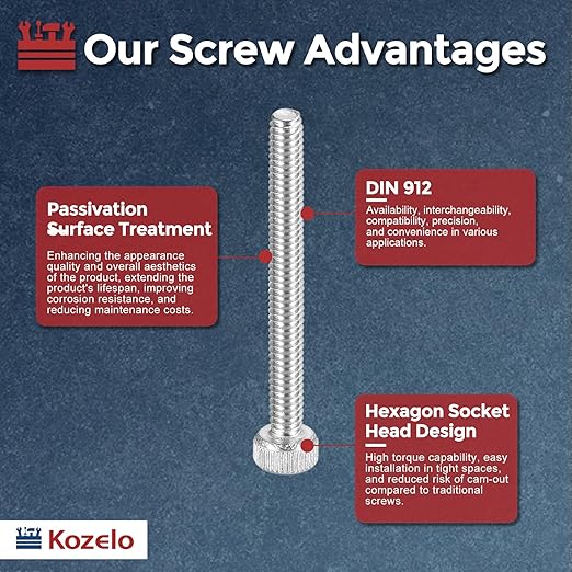 Kozelo 50pcs Socket Head Cap Screws - Image 3