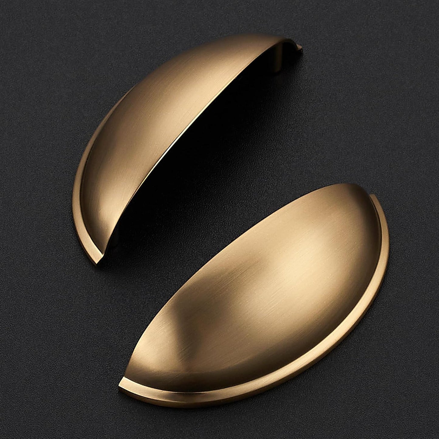 Ravinte Champagne Bronze Drawer Pulls Cabinet Cup Pulls 3 Inch 10 Pack | Kitchen Hardware, Cup Pull Shape, Cabinet Handles, Drawer Handles, Smooth Drawer Grip,For Dressers, Cupboards