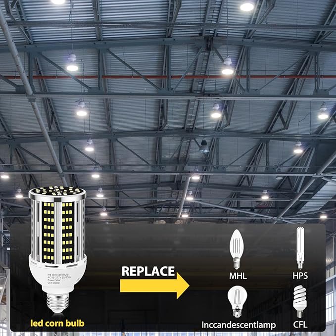 YANYCN 50W 2 Pack LED Corn Light Bulb, 5000K Daylight 6500LM Commercial - Image 4