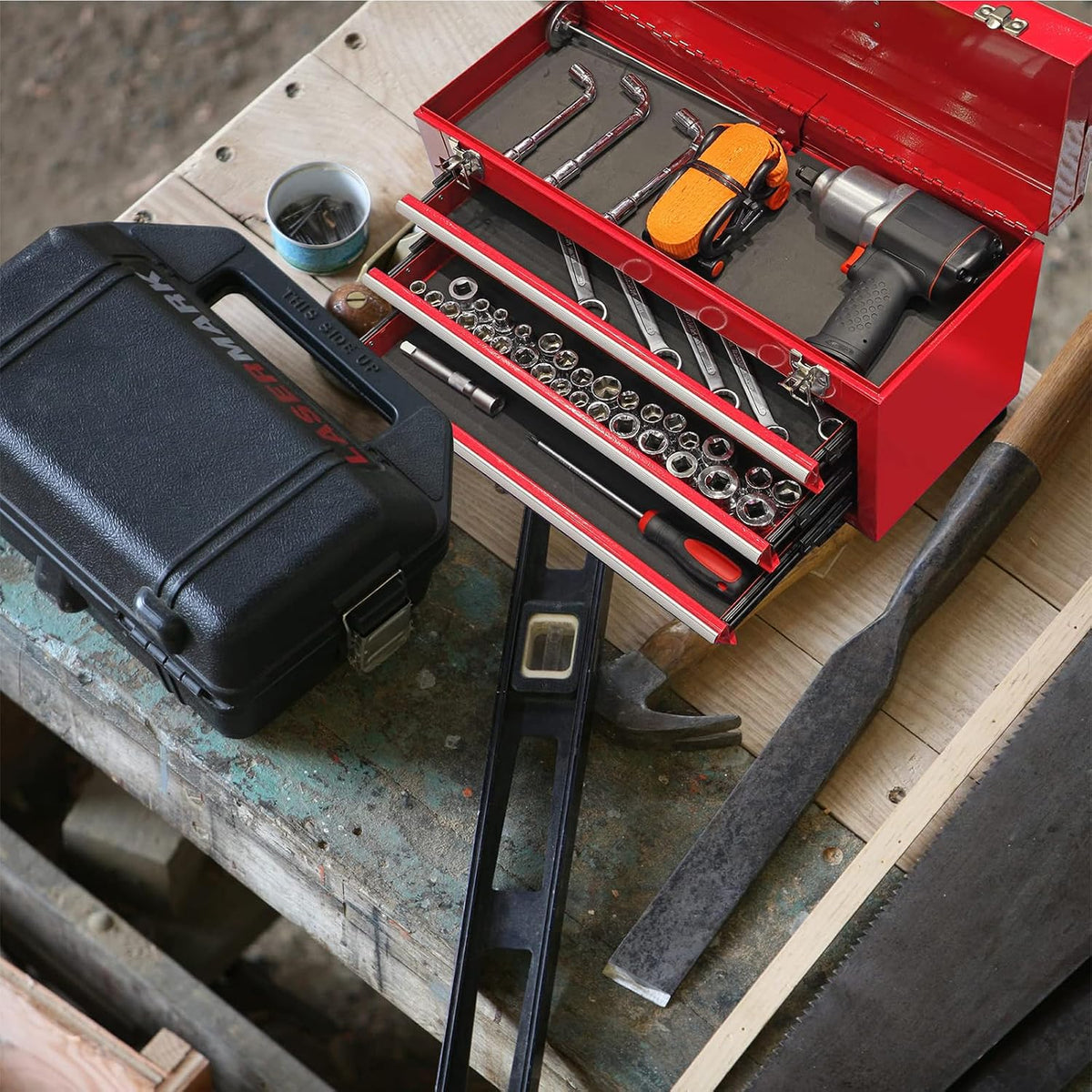 torin antbc-128b 18" portable steel/metal tool box with, package contents
