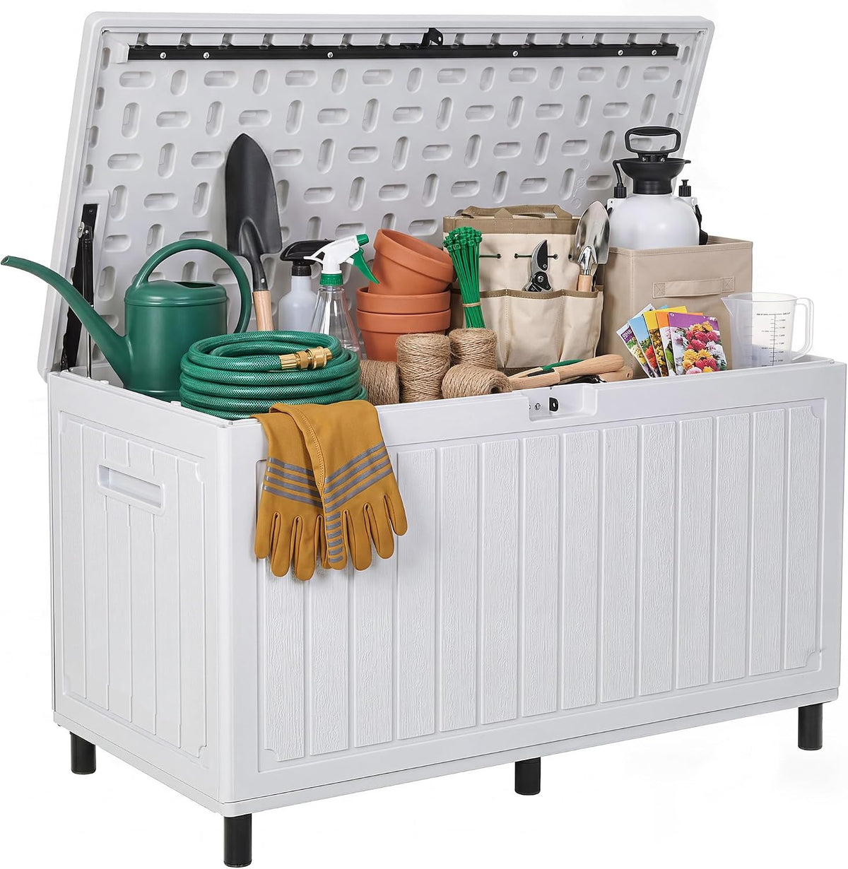 yitahome 90 gallon outdoor deck box with 6, main product view