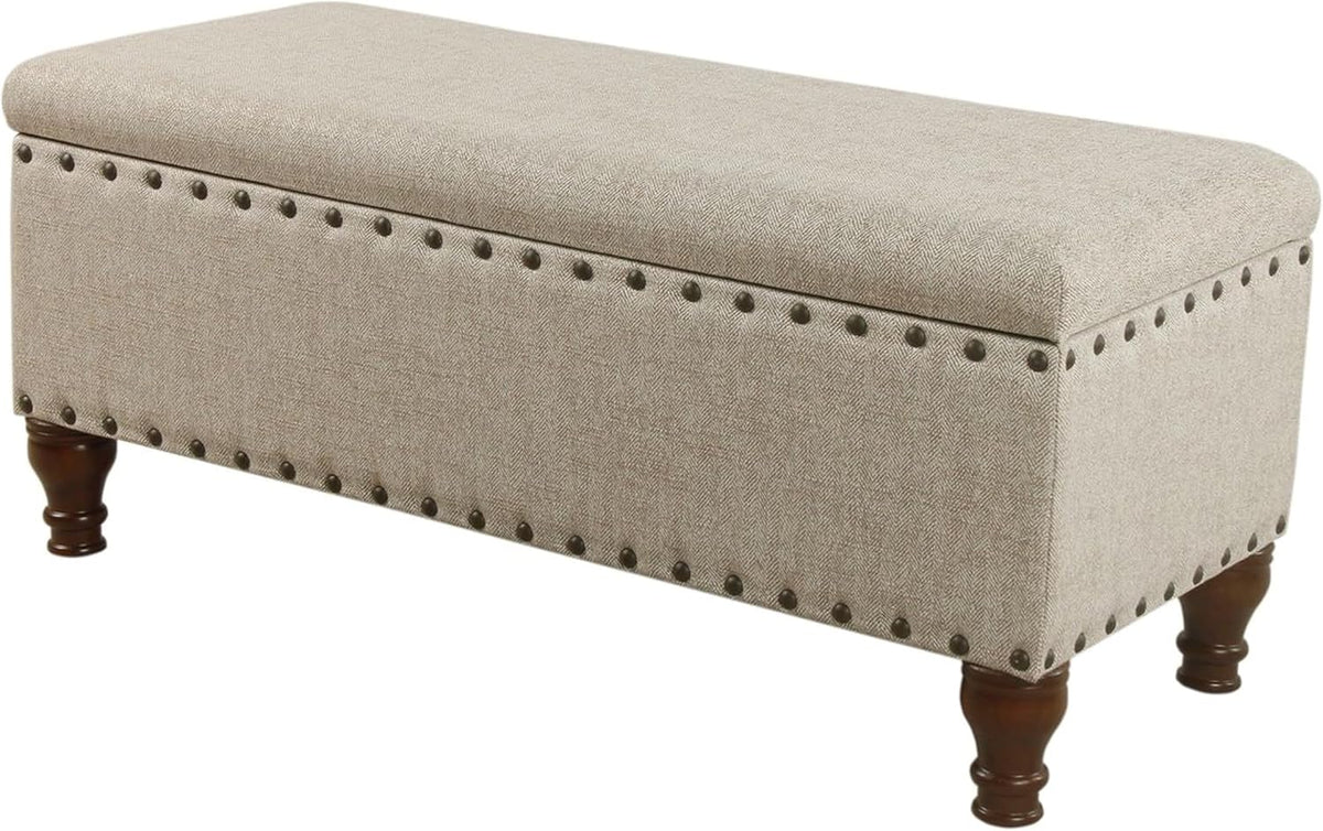 homepop large storage bench with nailhead trim, main product view