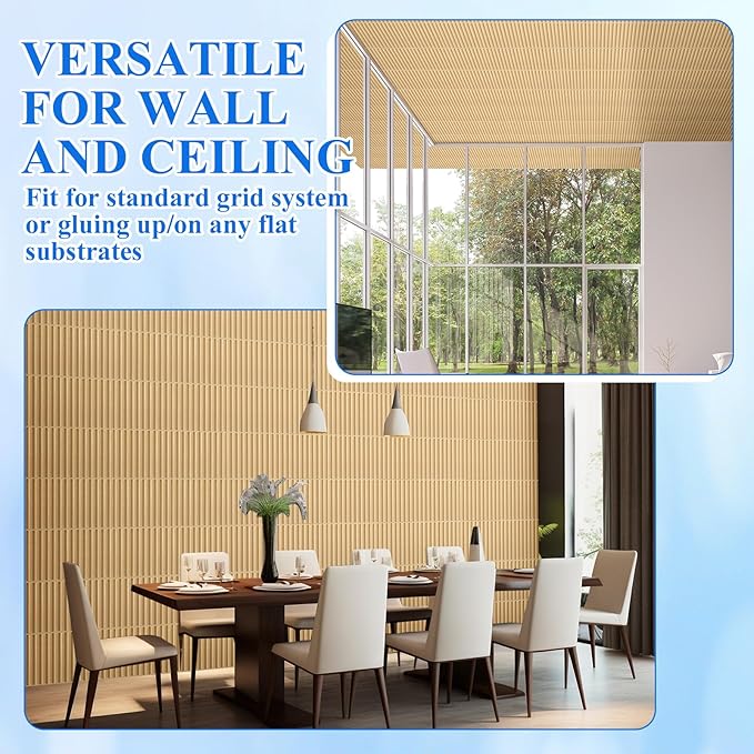 Nuanchu 32 Pcs 3D Slat Wall Panels 12 x 12 Inch PVC Fluted Textured Panel - Image 6