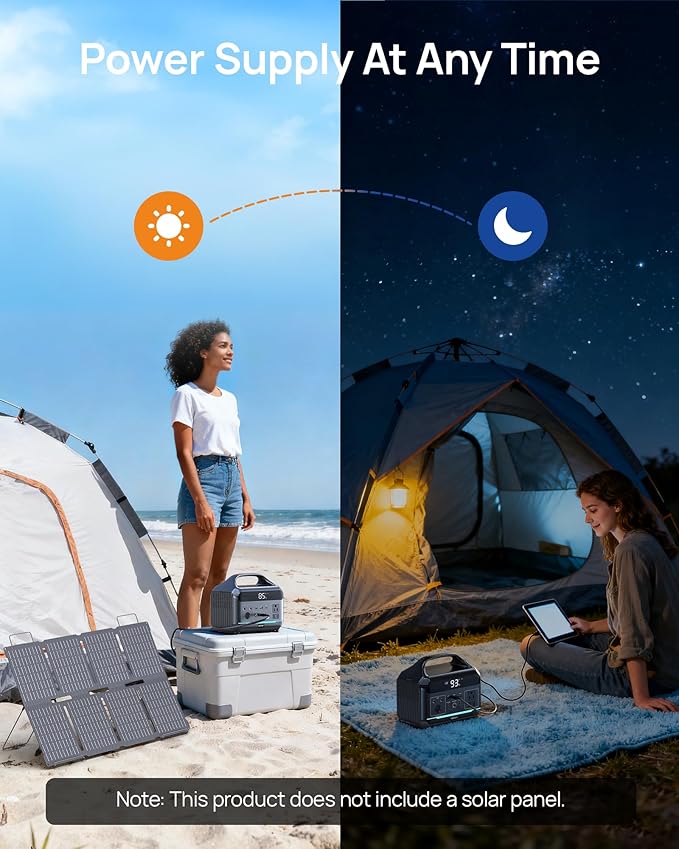 Portable Power Station 288Wh LiFePO4 Battery, 600W Power Bank - Image 7