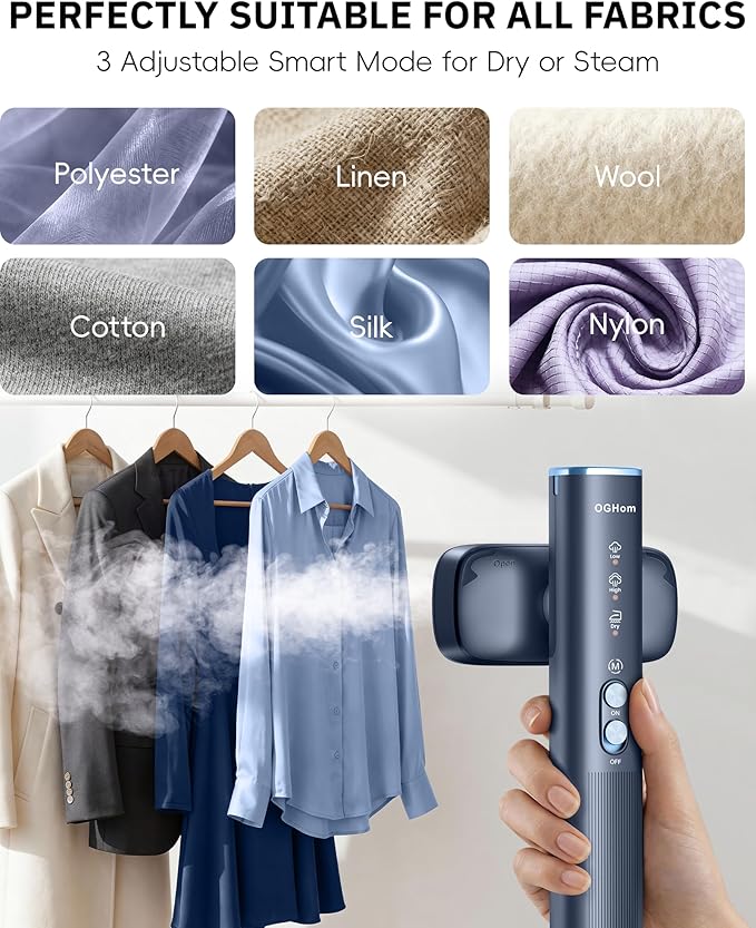 OGHom Steamer for Clothes, 110-240V Travel Steamer & Iron 2 in 1, 1000W - Image 4