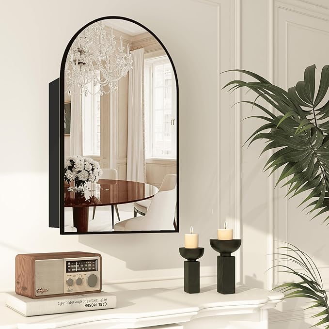 Bathroom Medicine Cabinet with Mirror, Arched Medicine Cabinet Wall Mounted by FunFurnitureFollowLife