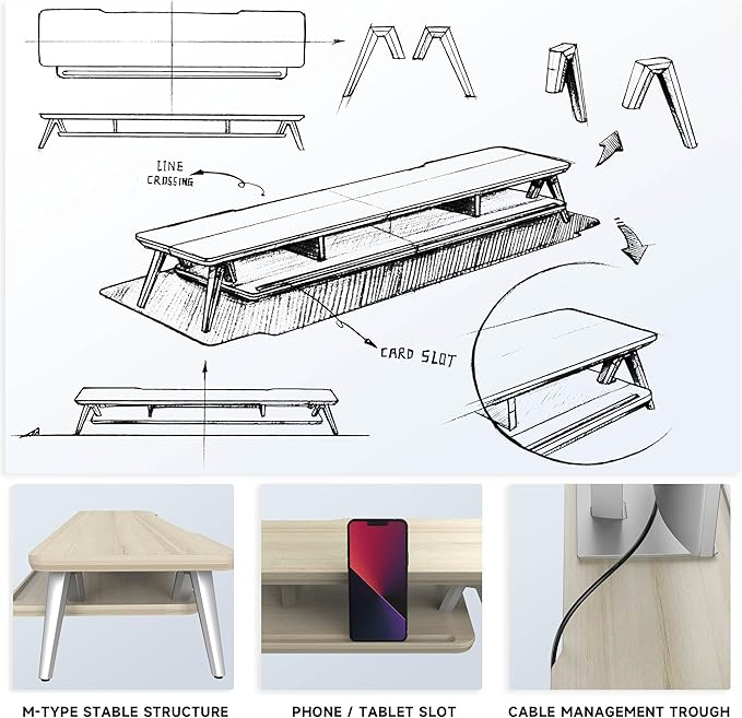 Fenge Dual Monitor Stand, Monitor Stands Riser - Image 5