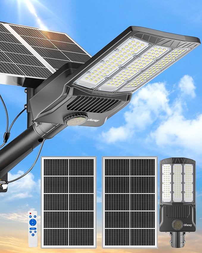 Ofuray Of-11000W Solar Street Lights Outdoor, 800000LM Solar Security Flood by Ofuray
