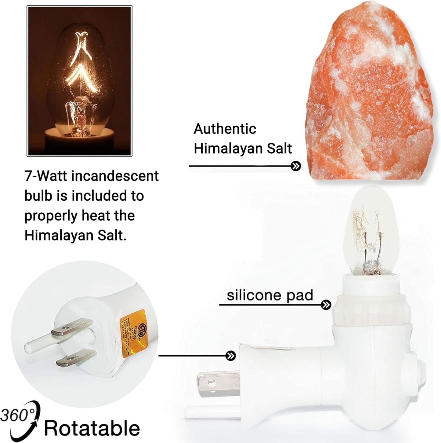 Pink Himalayan Salt Lamps - Hand Carved, Natural Night Lights for Bedrooms and Home Decor