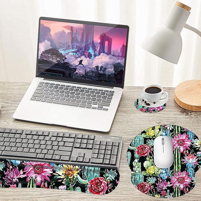 Keyboard Wrist Rest and Mouse Pad Wrist Support Set - Image 3