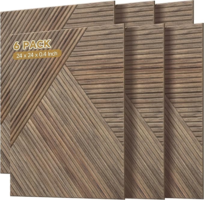 Autorific Acoustic Wall Panels, 6 Pack Total Size 72 x 48 Inches, Self-Adhesive by AUTORIFIC