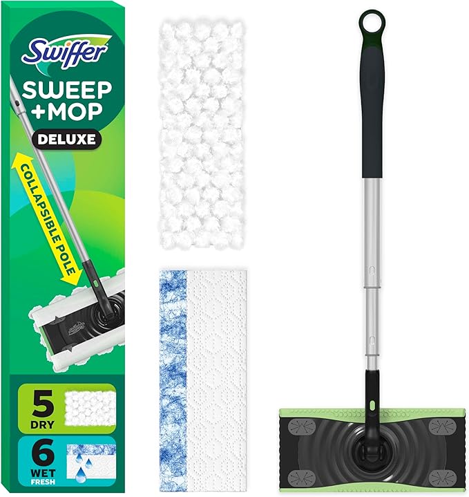 Swiffer Sweep & Mop Deluxe 2-in-1 Floor Mopping and Sweeping Kit, Includes 1 by Swiffer