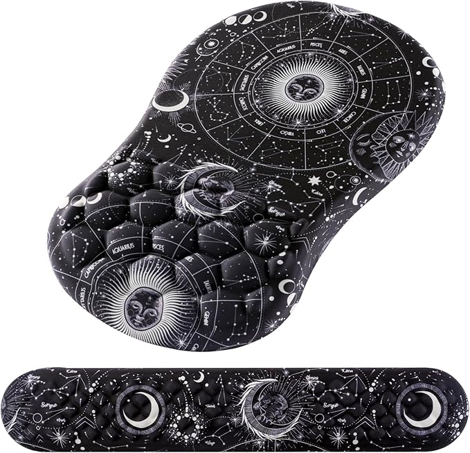 Laokiiy Mouse Pad Wrist Support, 2 in1 Keyboard Wrist Rest+ Ergonomic Mouse Pad by Laokiiy