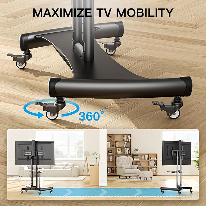 PERLESMITH Rolling TV Stand - Image 4