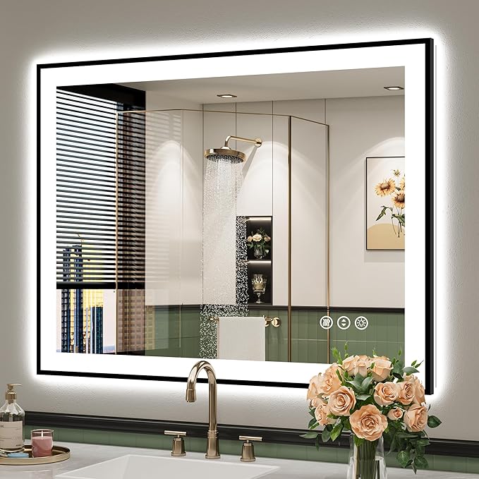 YEELAIT 40x30 Inch LED Bathroom Mirror by YEELAIT
