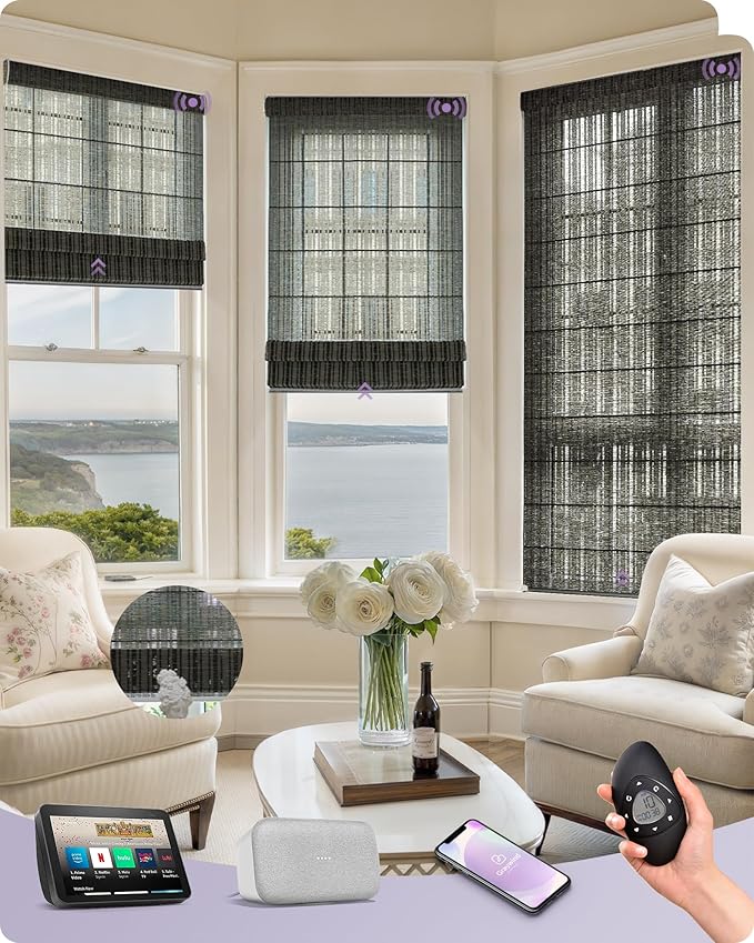 Graywind Smart Natural Roman Shades Compatible by Graywindbeyondshading