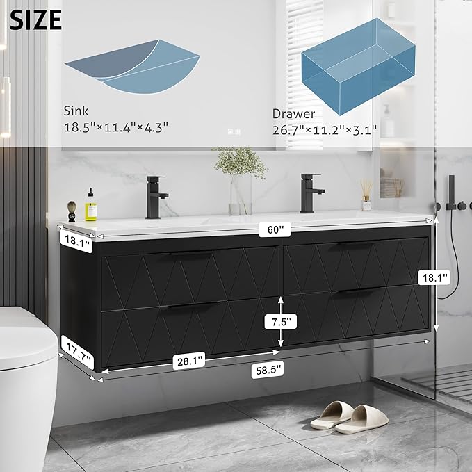 eclife 60" Bathroom Vanities Cabinet - Image 2