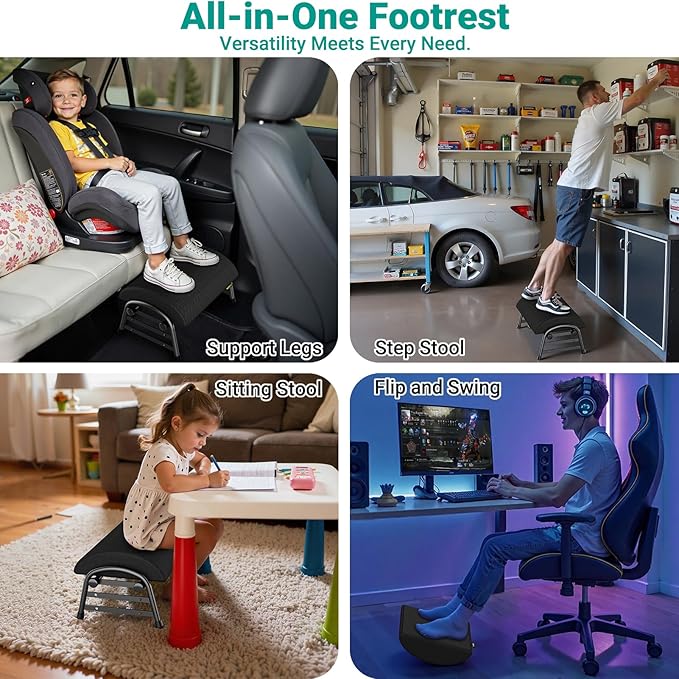 YEASHEIN Adjustable Foot Rest for Under Desk at Work, Ergonomic Under Desk - Image 6