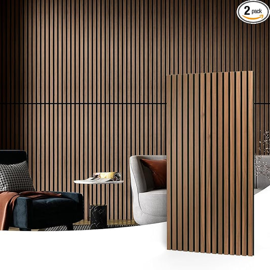 Art3d 2 Wood Slat Acoustic Panels by Art3d