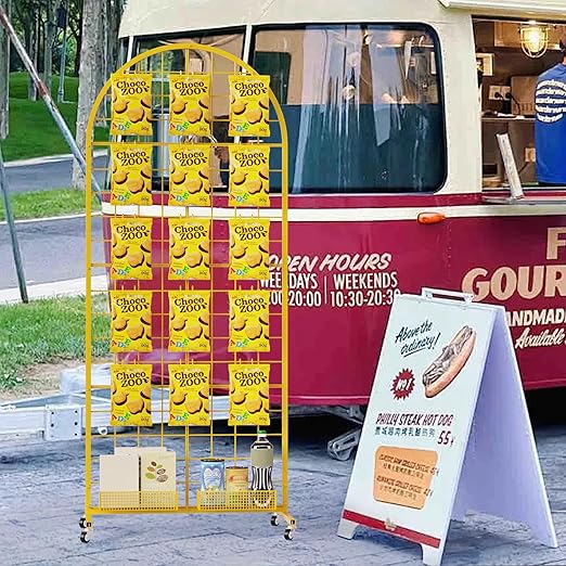 VGMiu Grid Wall Panel 1PCS Display Stand 2' x 5.2' FT Gold Grid Wall Panels - Image 7