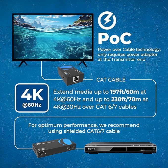OREI 4K 1x4 HDMI Extender Splitter - Image 4