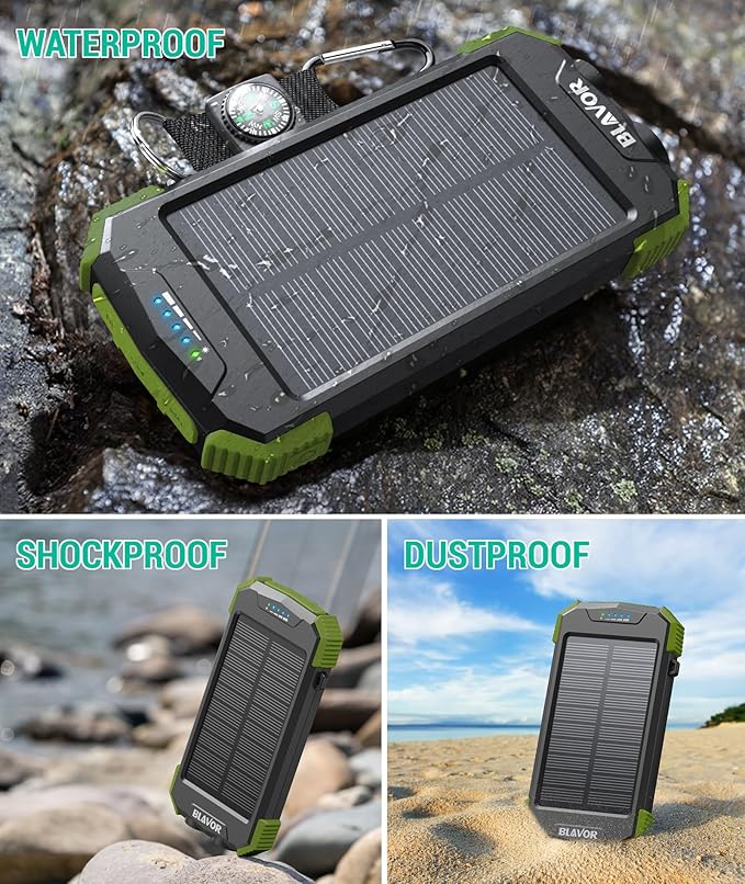 BLAVOR Solar Power Bank 10, Portable Wireless Charger, 20W Fast Charging - Image 6