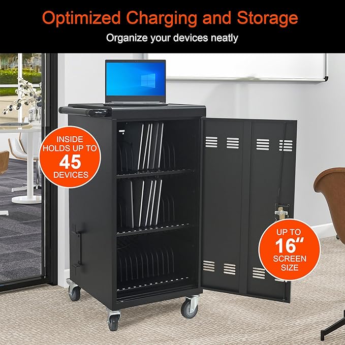 Aokleo Laptop Charging Cart, 45 Devices Tablet Storage Carts - Image 4