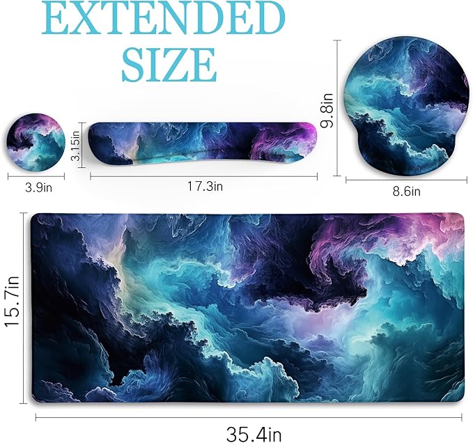 LIMKRIAN Galaxy Mouse Pad Set Large Desk Matt - Image 4
