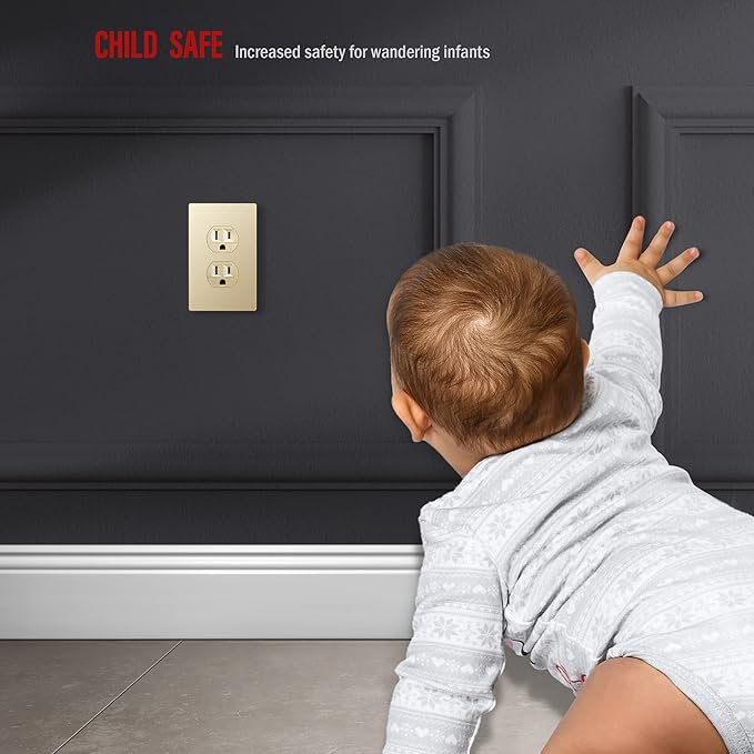 ENERLITES Elite Series Duplex Outlet Receptacle Cover, Screwless Wall Plate - Image 5