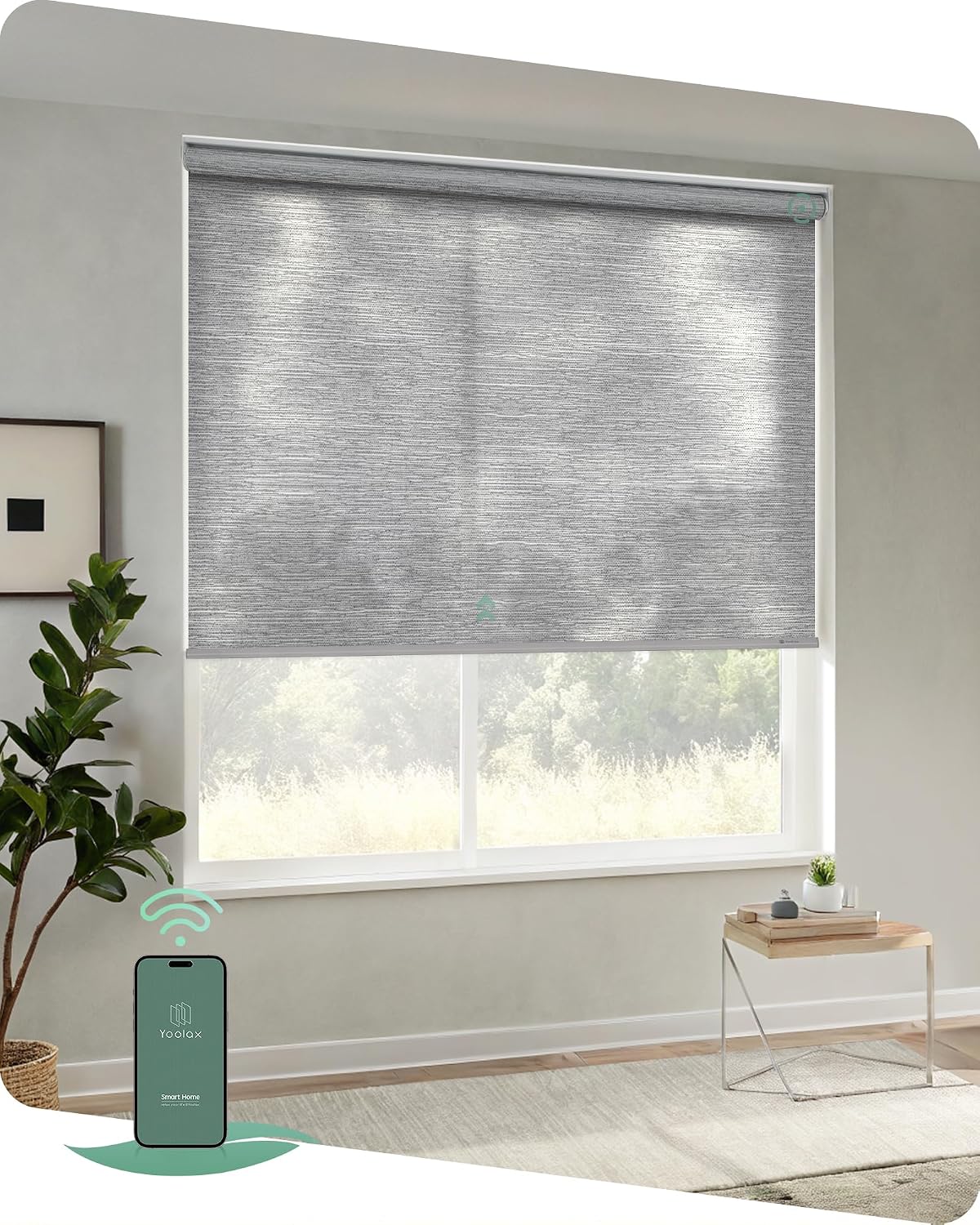 Yoolax Motorized Blinds App Control, Light Filtering Motorized Shades