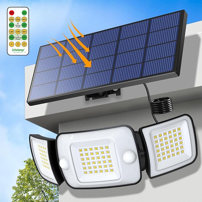 intelamp Solar Flood Lights Outdoor Waterproof, 6000mAh 1200LM Solar Powered by IntelampSolarLightingArtist