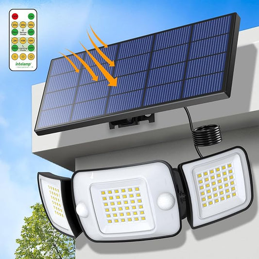 intelamp Solar Flood Lights Outdoor Waterproof, 6000mAh 1200LM Solar Powered by IntelampSolarLightingArtist