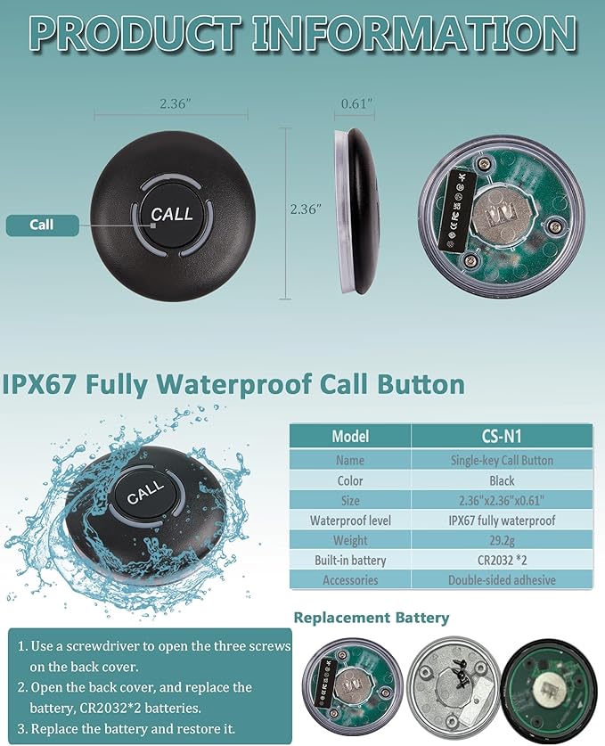 Wireless Calling System Restaurant Pager System Caregiver Pager - Image 6