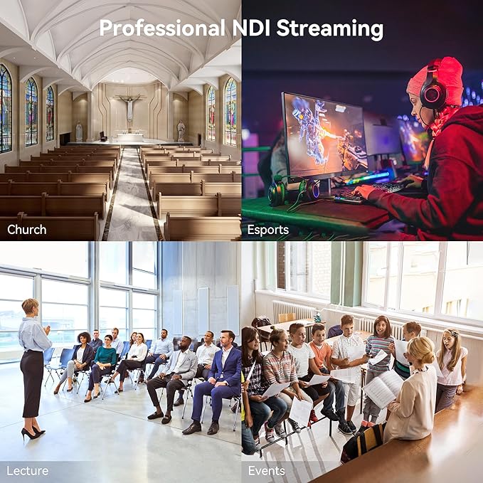 TONGVEO 4K NDI PTZ Camera AI Auto-Tracking 20X Optical Zoom HDMI IP Live - Image 8