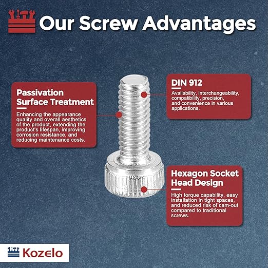 Kozelo 100pcs Socket Head Cap Screws - Image 3