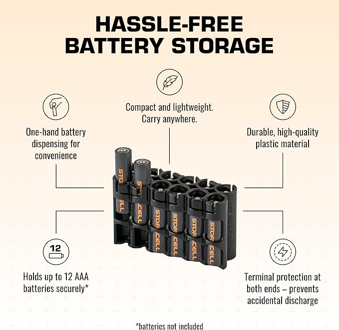 Storacell AAA-12 Battery Storage Caddy and Dispenser, Holds 12 AAA Batteries - Image 4