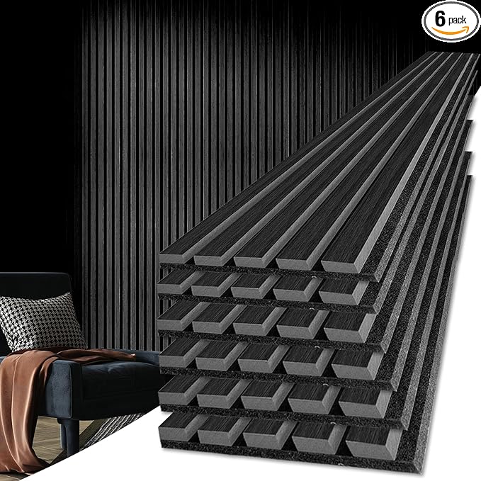 Art3d 6-Piece Wood Slat Acoustic Panels by Art3d