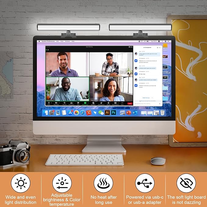Video Conference Lighting, Monitor Light Bar, Eye-Caring Computer Light - Image 4